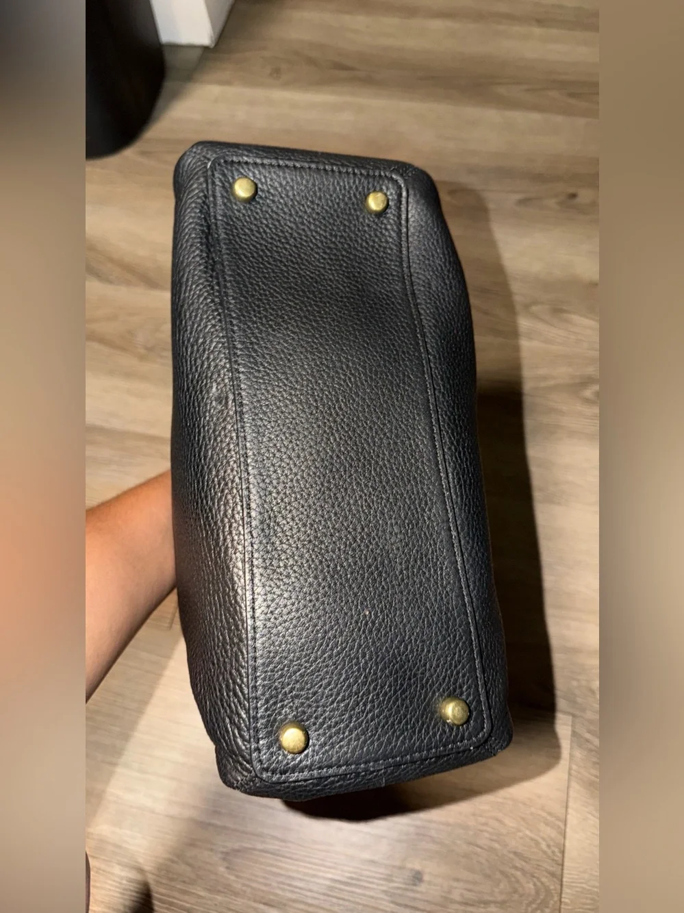 Coach Black Leather Shoulder Hobo with Gold Hardware